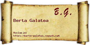 Berta Galatea névjegykártya
